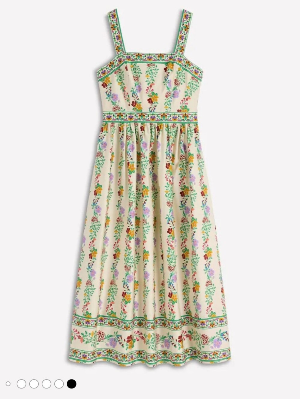 Boden Cream Floral Square-Neck Midi Dress - Picture 6 of 9
